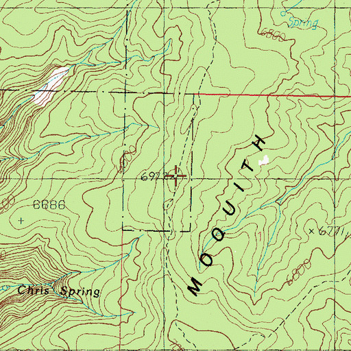 Topographic Map of Moquith Mountains, UT