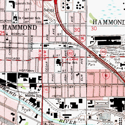 Topographic Map of Washington Irving Elementary School, IN