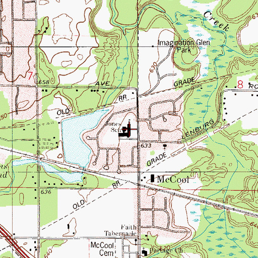 Topographic Map of Ethel R Jones Elementary School, IN