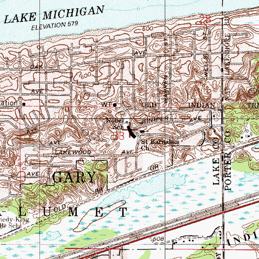 Topographic Map of Nobel Elementary School, IN