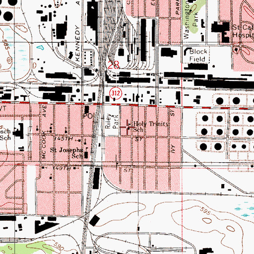 Topographic Map of Holy Trinity School, IN