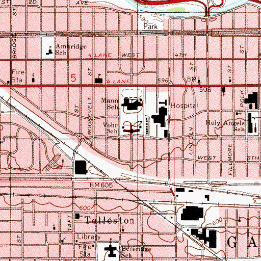 Topographic Map of John H Vohr Elementary School, IN