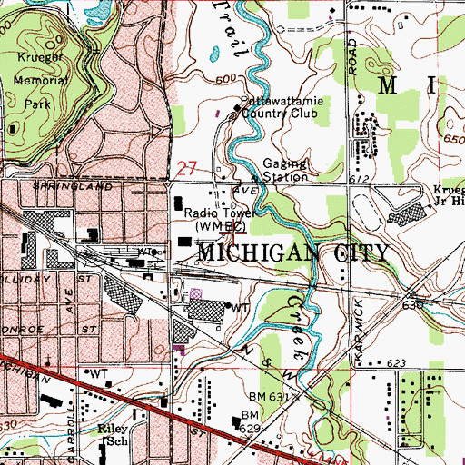 Topographic Map of WMBC, IN