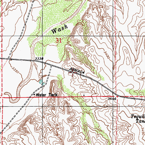 Topographic Map of Buenos Aires National Wildlife Refuge, AZ