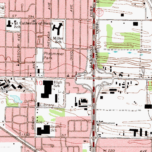 Topographic Map of Cline Gardens Church, IN