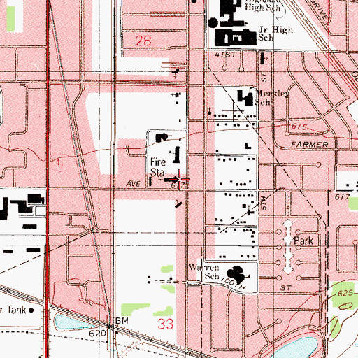 Topographic Map of Saint James Church, IN