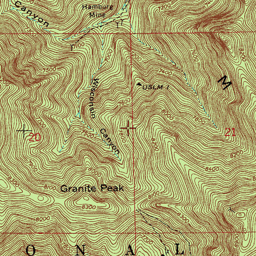 Topographic Map of Miller Wilderness, AZ