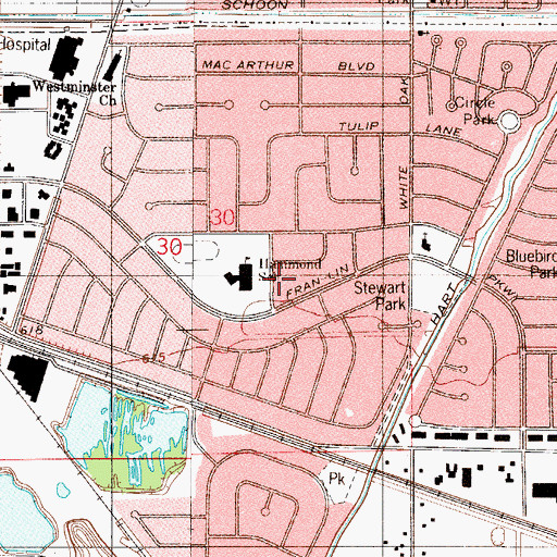 Topographic Map of Hammond School, IN