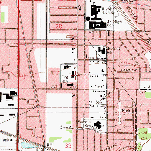 Topographic Map of Lake County Development Center, IN