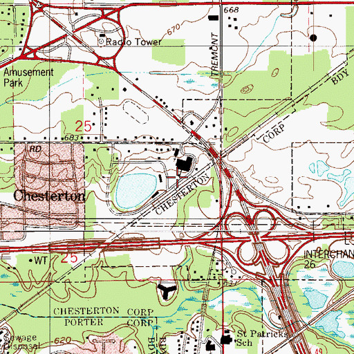 Topographic Map of Fairhaven Church, IN