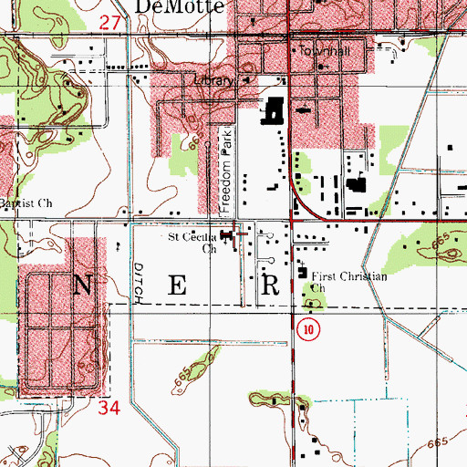Topographic Map of Saint Cecilia Catholic Church, IN