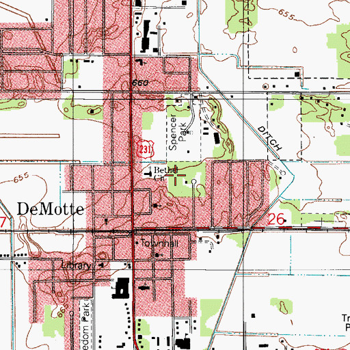 Topographic Map of Bethel Christian Reformed Church, IN