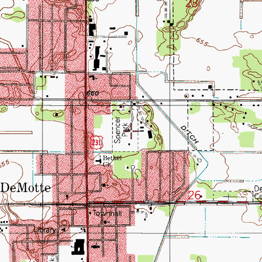 Topographic Map of Spencer Park, IN