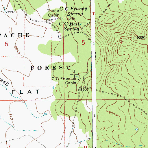 Topographic Map of CC Spring, AZ
