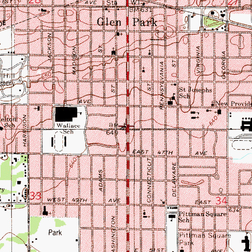 Topographic Map of Saint Marys Church, IN