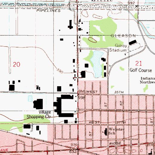 Topographic Map of Saint Timothy Church, IN