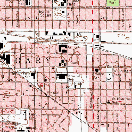 Topographic Map of Holy Trinity Roman Catholic Church, IN
