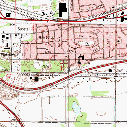 Topographic Map of First Southern Baptist Church of Aetna (historical), IN