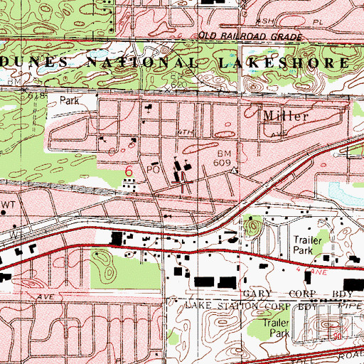 Topographic Map of Saint Mary of the Lake School, IN