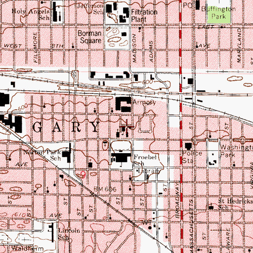 Topographic Map of Holy Trinity School, IN
