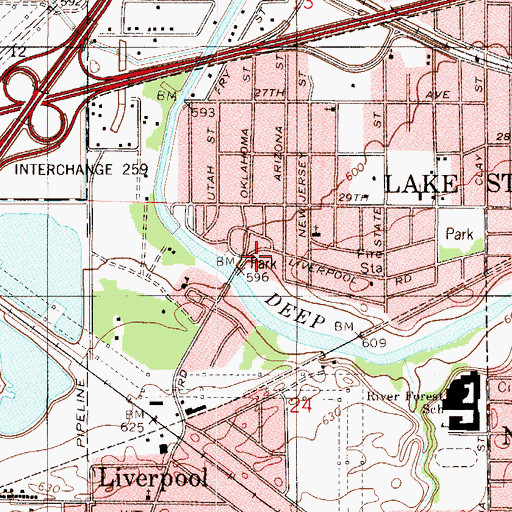 Topographic Map of Johnson Park, IN
