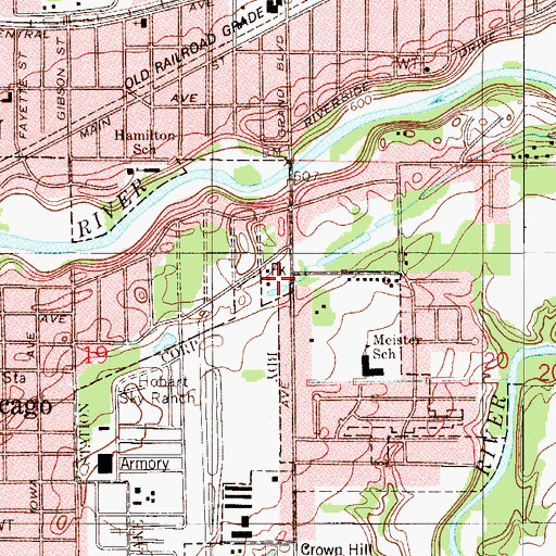 Topographic Map of Twin Oaks Park, IN