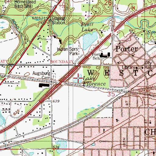 Topographic Map of Lake Florence, IN