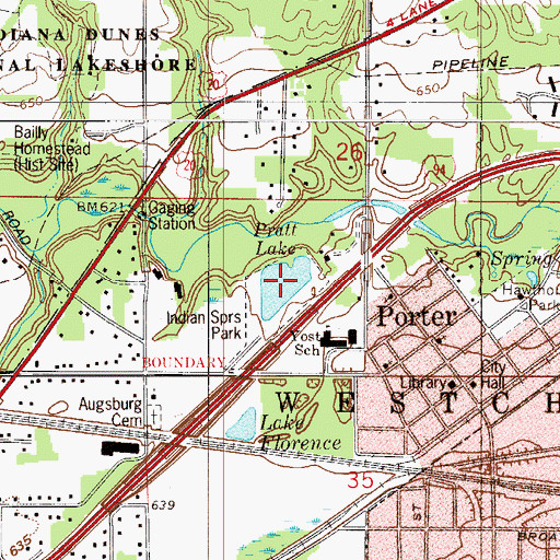 Topographic Map of Pratt Lake, IN