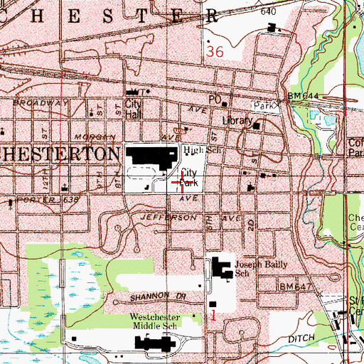 Topographic Map of Chesterton Park, IN