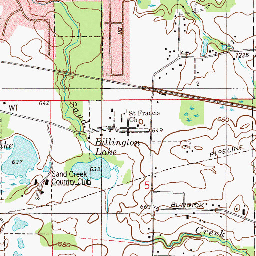 Topographic Map of Saint Francis Episcopal Church, IN