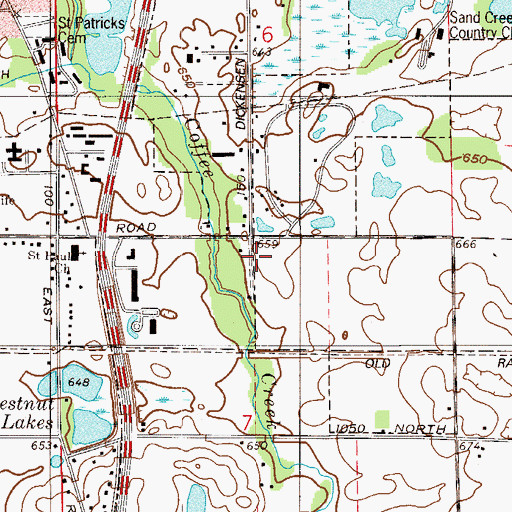 Topographic Map of Saint Paul Lutheran Church, IN