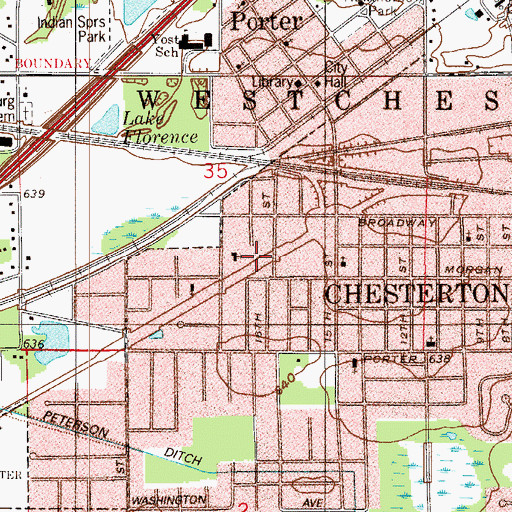 Topographic Map of United Pentecostal Church, IN