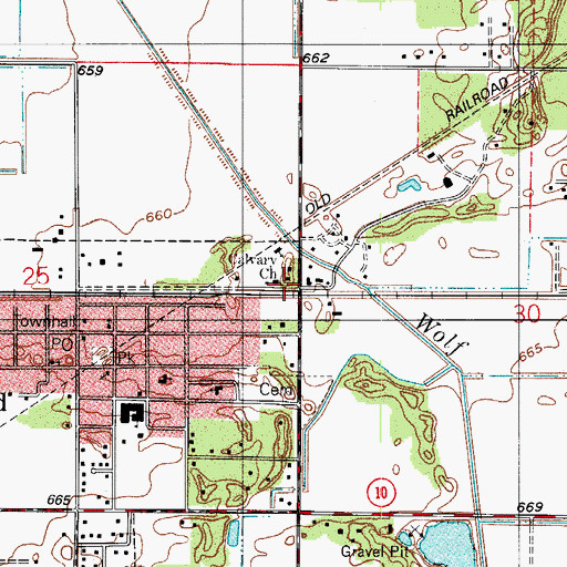 Topographic Map of Calvary Evangelical Free Church, IN