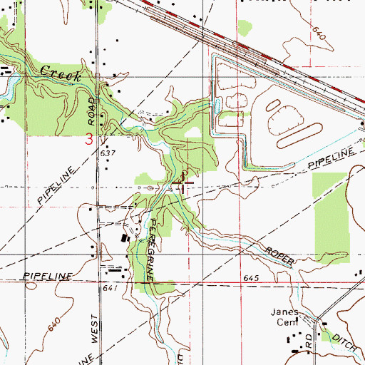 Topographic Map of Roper Ditch, IN