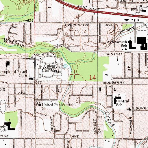 Topographic Map of Crisman Ditch, IN