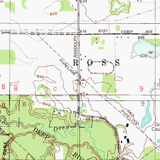 Topographic Map of Indian Ridge Country Club, IN