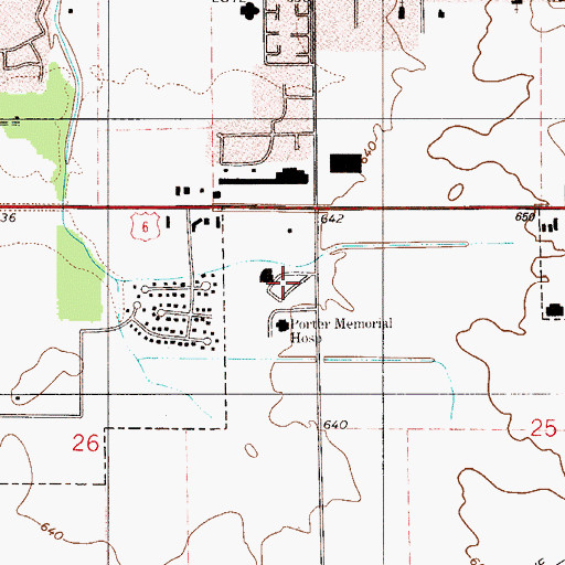 Topographic Map of North Porter County Government Complex, IN