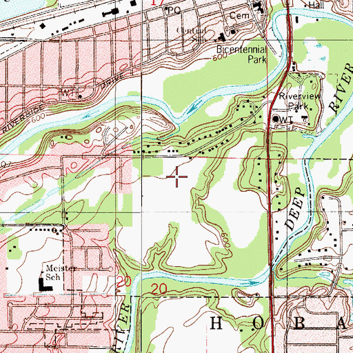 Topographic Map of Trinity United Methodist Church, IN