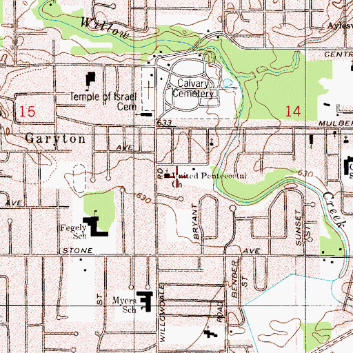 Topographic Map of United Pentecostal Church, IN