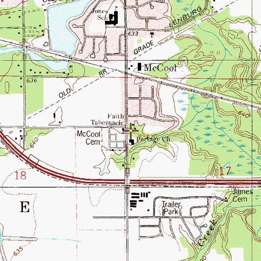 Topographic Map of Faith Tabernacle Pentecostal Center of God Church, IN