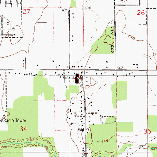 Topographic Map of Central Baptist Church, IN
