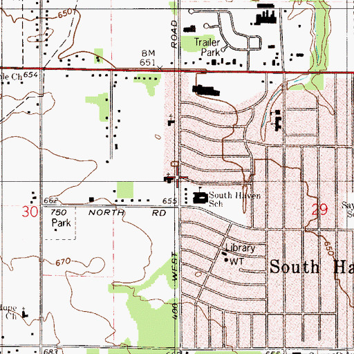 Topographic Map of Emmanuel Baptist Church, IN
