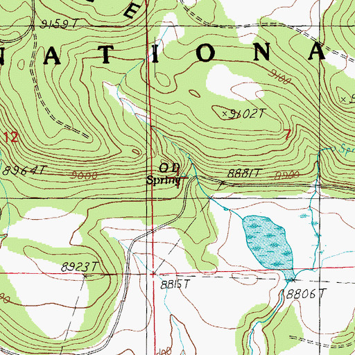 Topographic Map of O D Spring, AZ