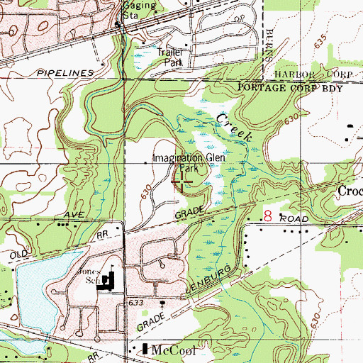 Topographic Map of Imagination Glen Park, IN