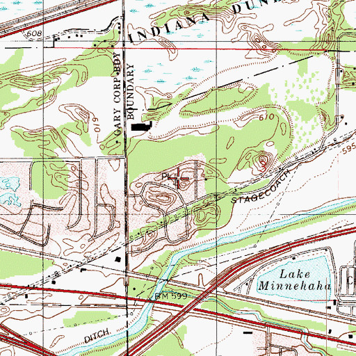 Topographic Map of Harbor Oaks Park, IN
