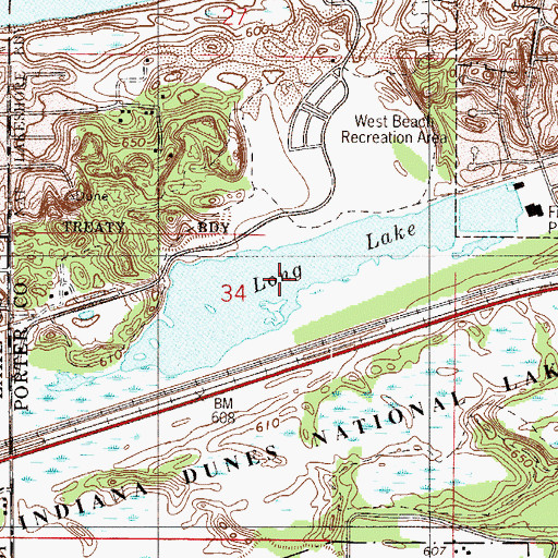 Topographic Map of Long Lake, IN