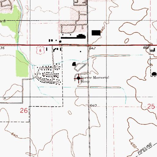 Topographic Map of Portage Community Hospital, IN