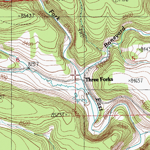 Topographic Map of Boneyard Creek, AZ