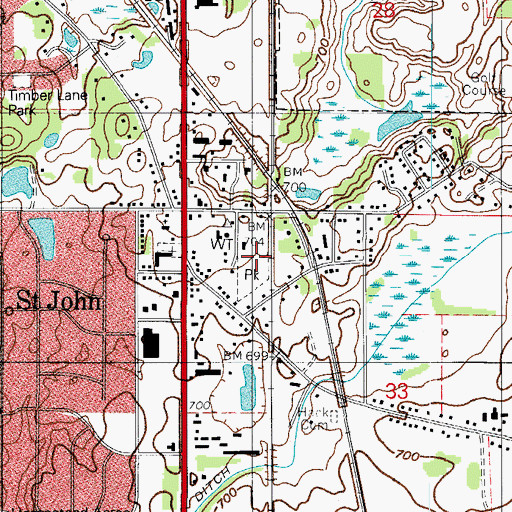 Topographic Map of Civic Memorial Park, IN