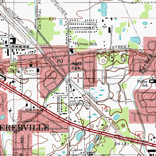 Topographic Map of Peter G Redar Park, IN